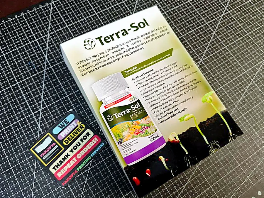 Product promotional flyers printed by Pakopya