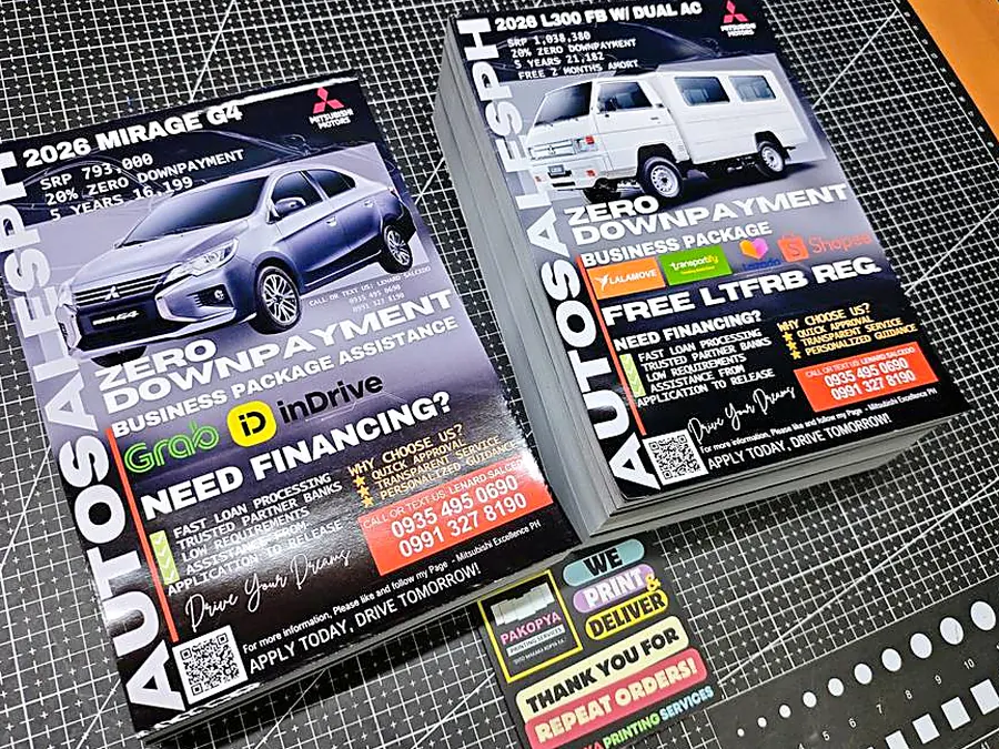 Bulk promotional flyers ready for distribution