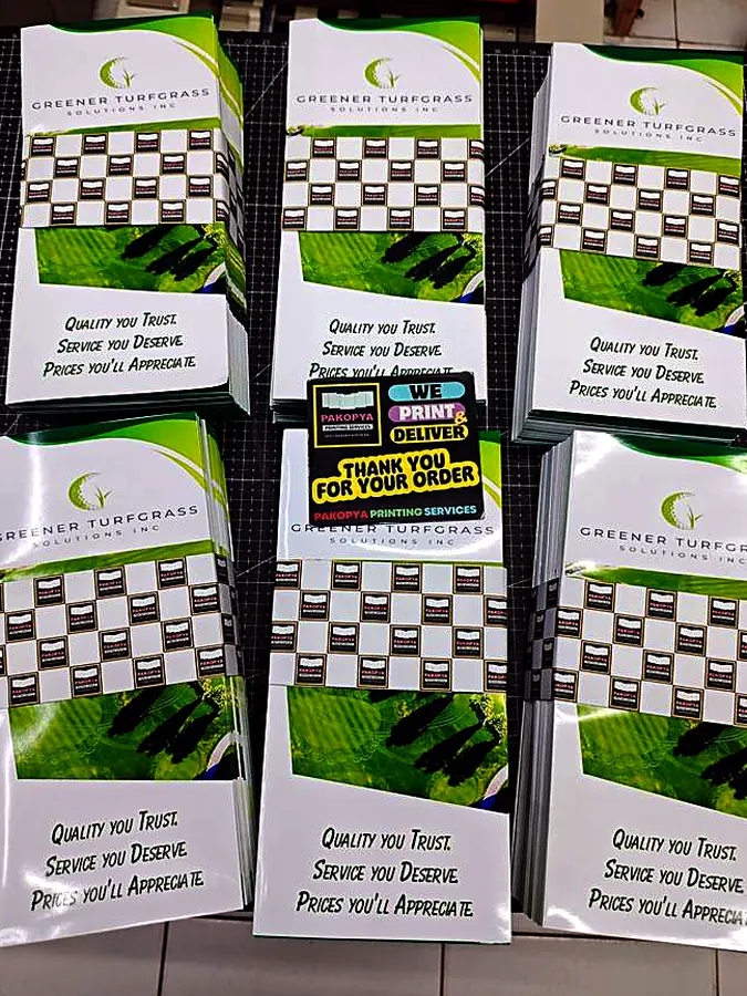 Folded brochures banded and packed for delivery